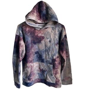 Abercrombie Kids Relaxed Fit Space Tie Dye Purple Blue Unisex Hoodie 15-16 GUC